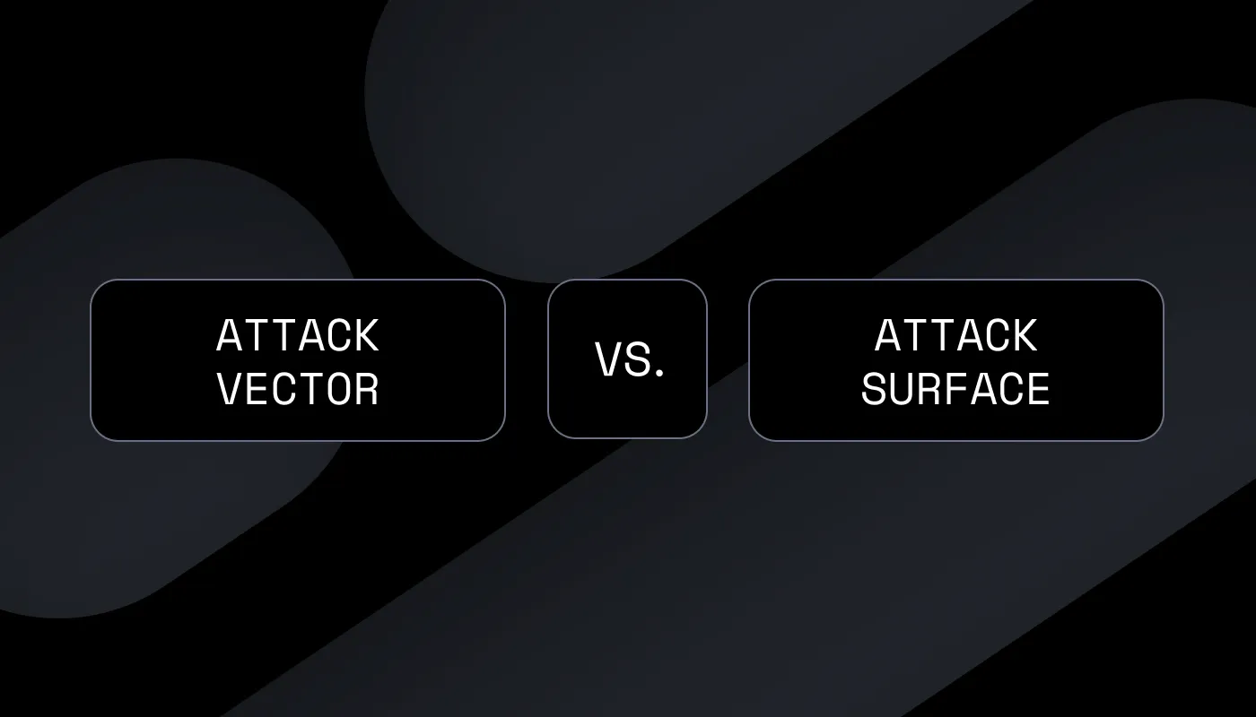 Black background with a text saying Attack vector vs. attack surface