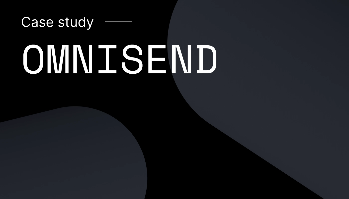A visual introducing the topic of the article, which is a case study material about the company Omnisend and how it uses NordStellar.