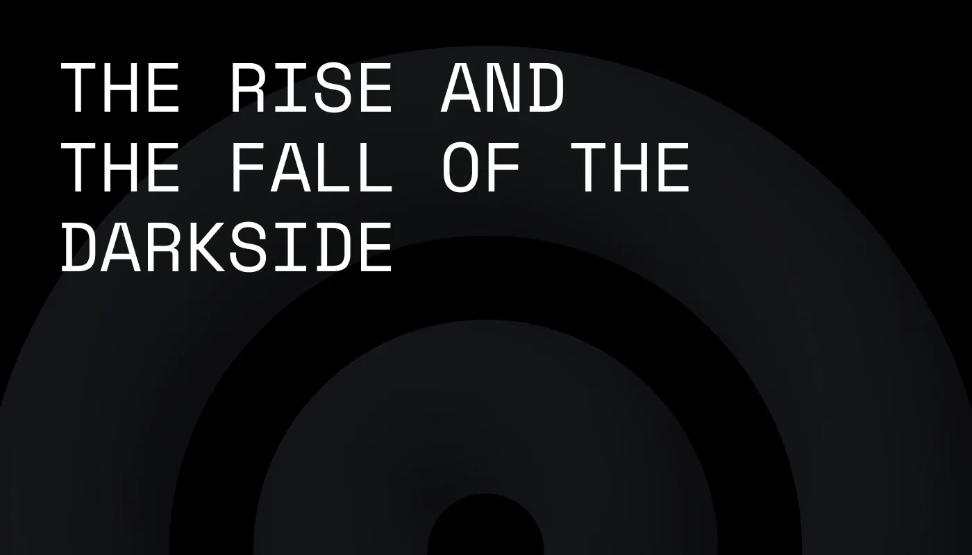 Standard cover image, displaying the words 'The rise and the fall of the darkside'
