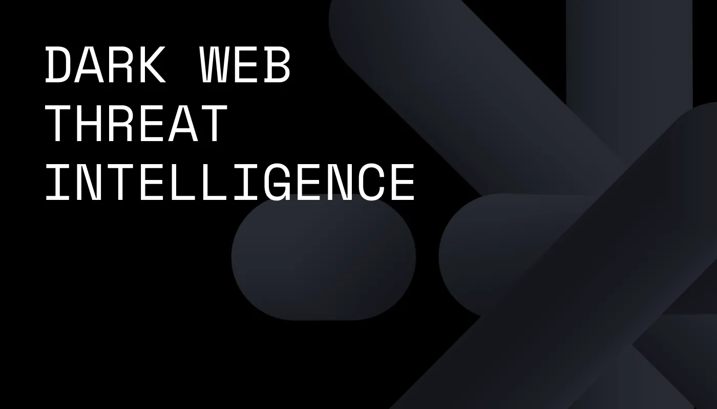 Standard cover image, black background, "dark web threat intelligence" text on top
