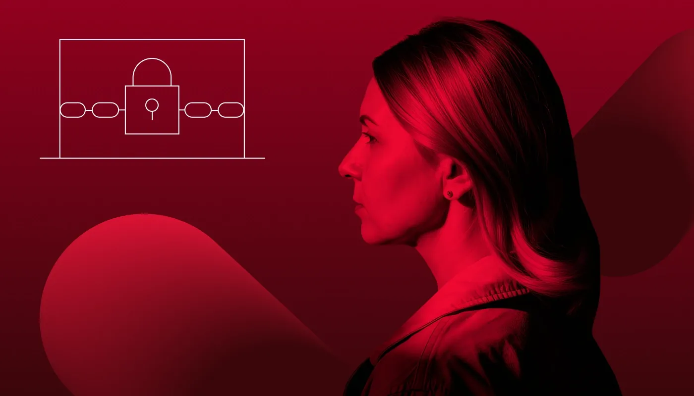 Standard cover image displaying a woman and a chain with a lock.