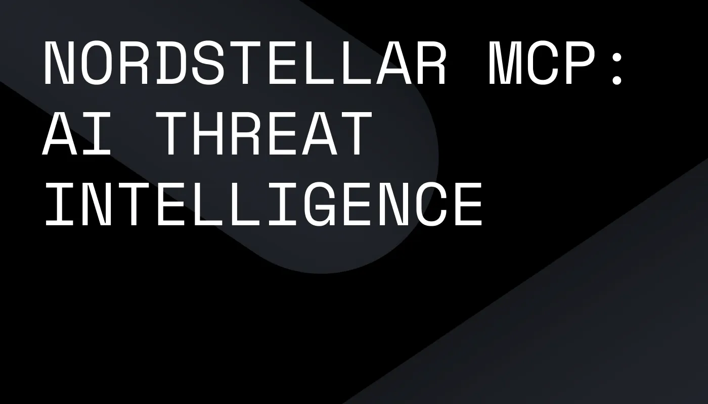A cover for a blog about  NordStellar MCP, how connecting an AI tool can speed up threat intelligence analysis