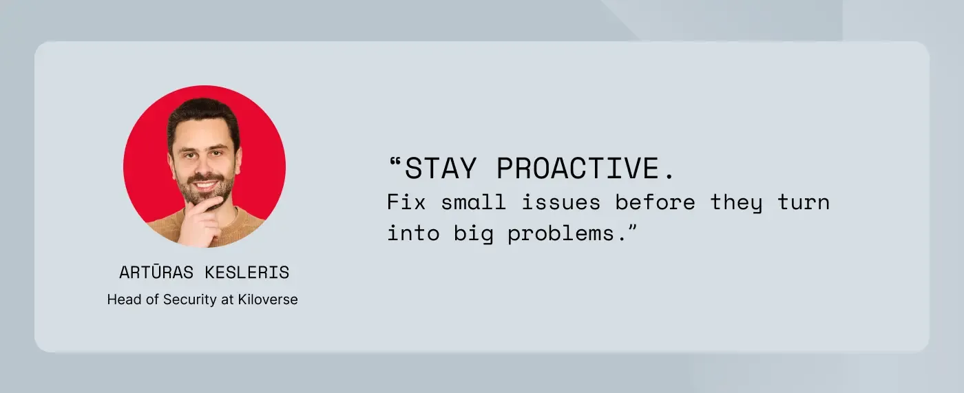 A quote of Head of Security of Kiloverse